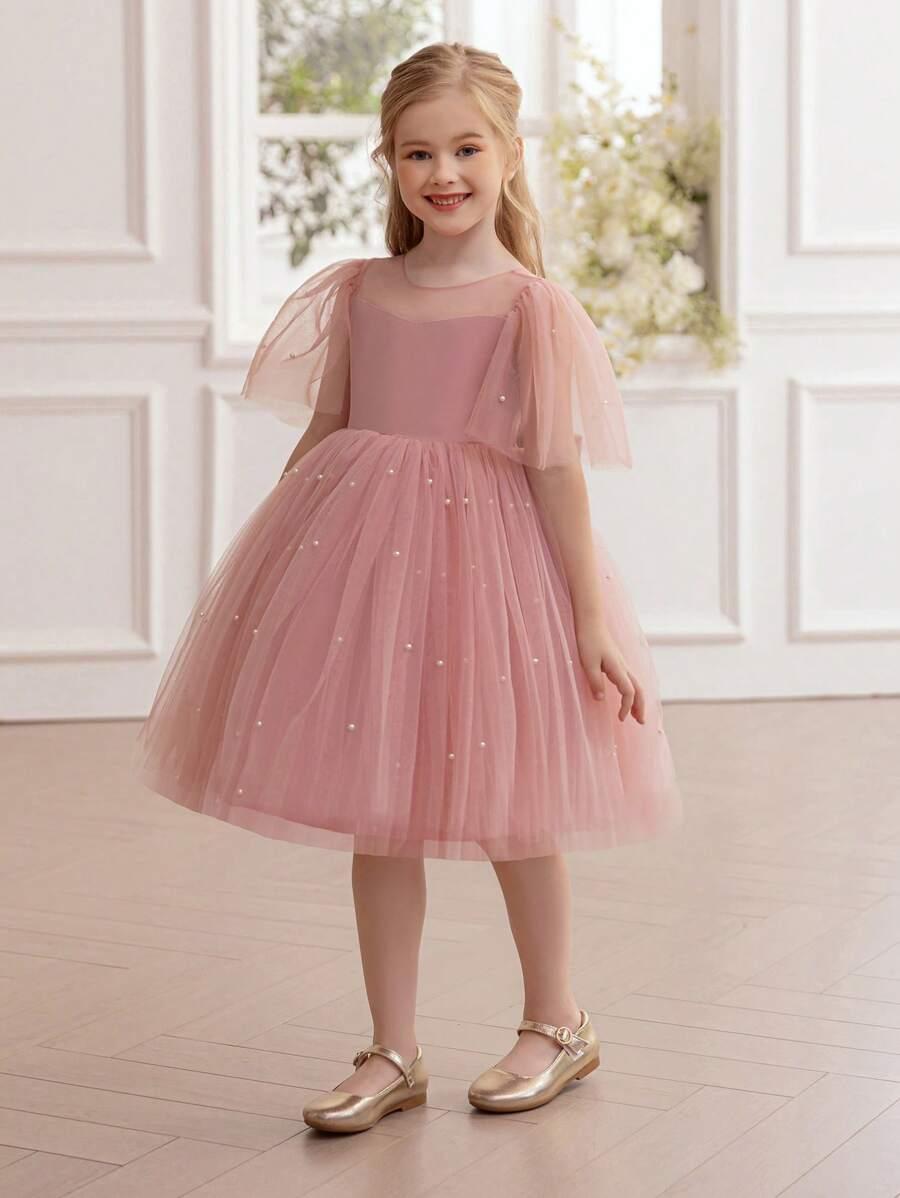 SHEIN RÓŻOWA SUKIENKA TIUL S06__116-122