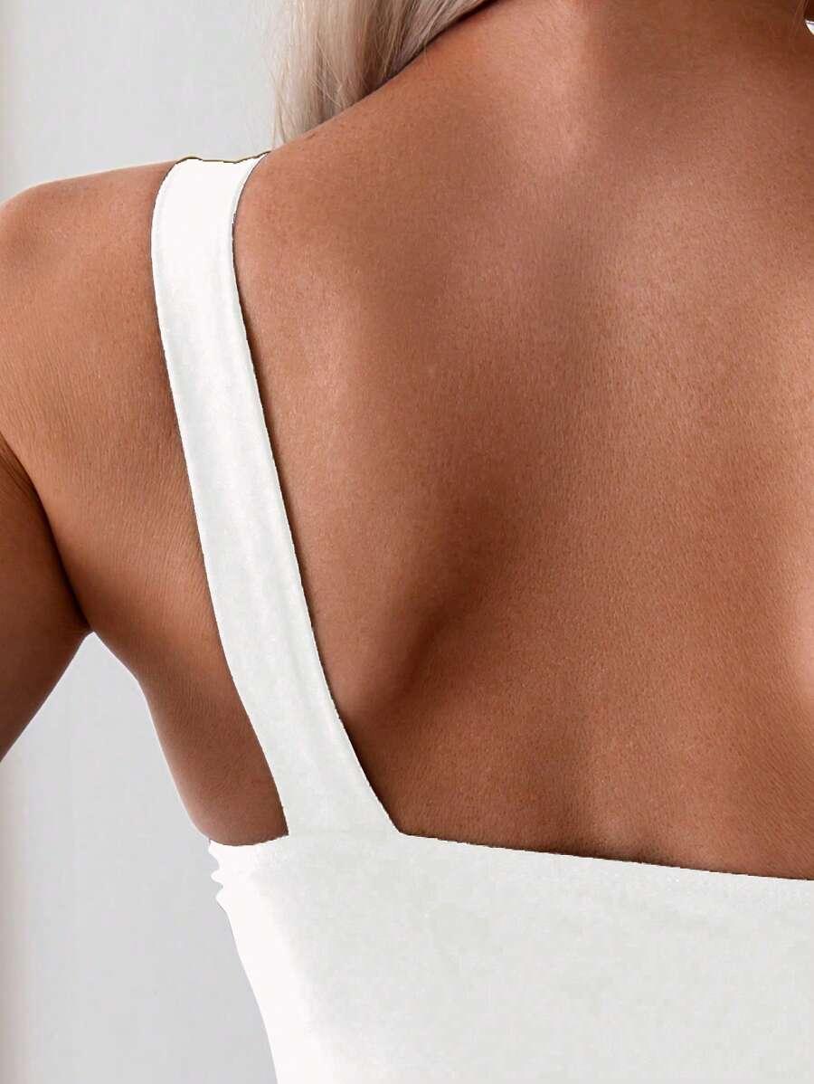 SHEIN BIAŁY STRÓJ KĄPIELOWY ZDOBIENIE S09__XL