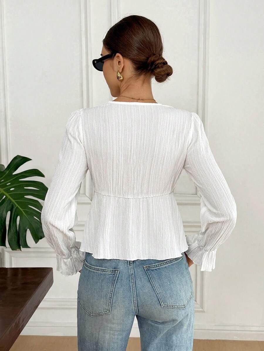 SHEIN BIAŁA BLUZKA DŁUGI RĘKAW S06__XS