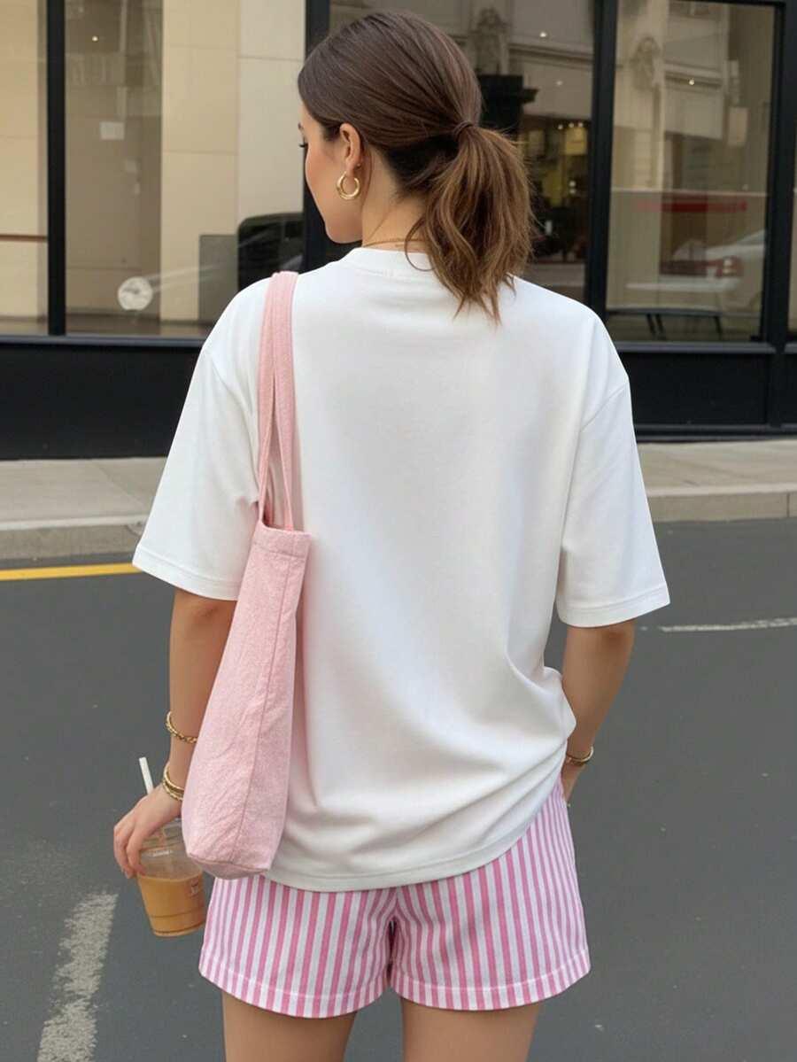 SHEIN T-SHIRT WZÓR PRINT S06__M