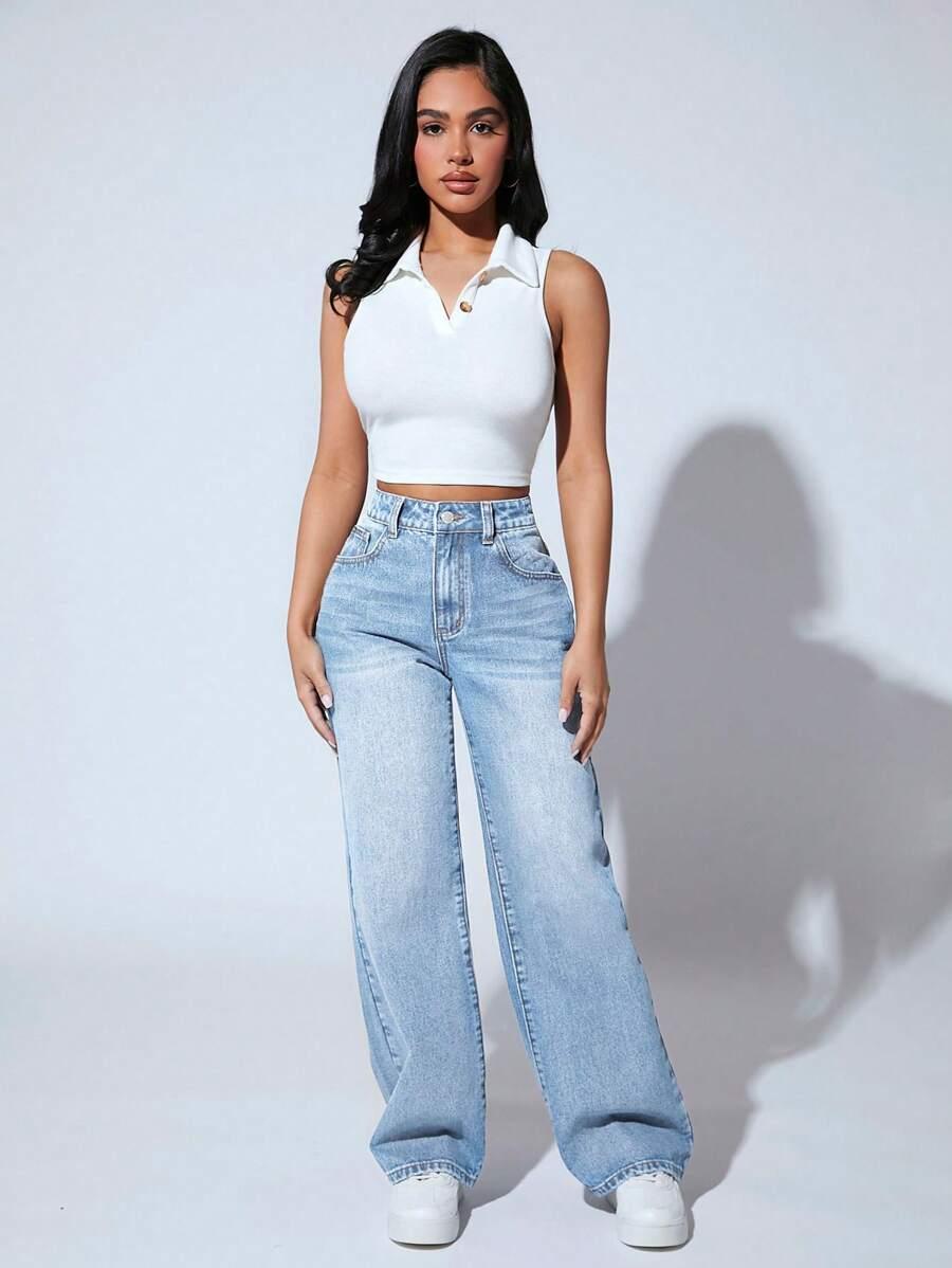 SHEIN NIEBIESKIE SPODNIE JEANS S06__M