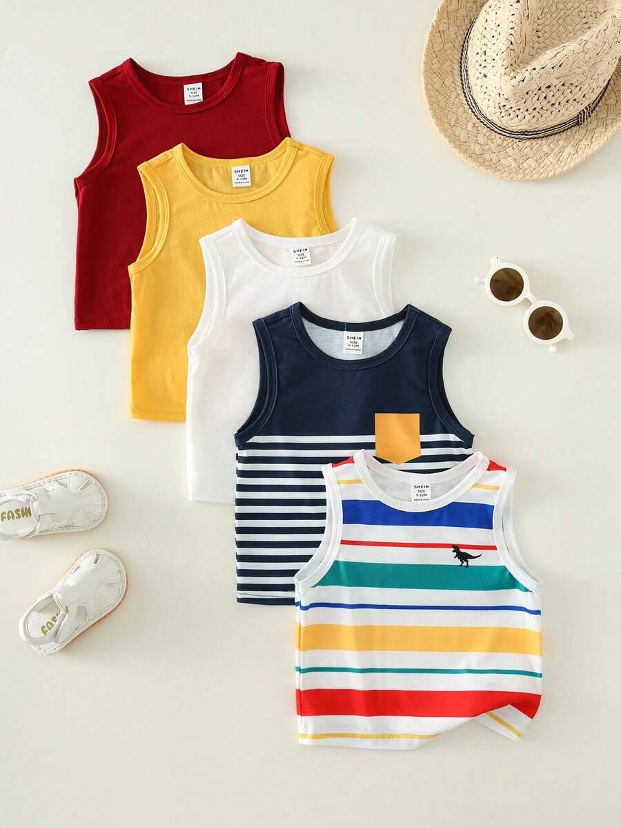 SHEIN KOSZULKA BEZ RĘKAWÓW 3-PACK S09__68-74