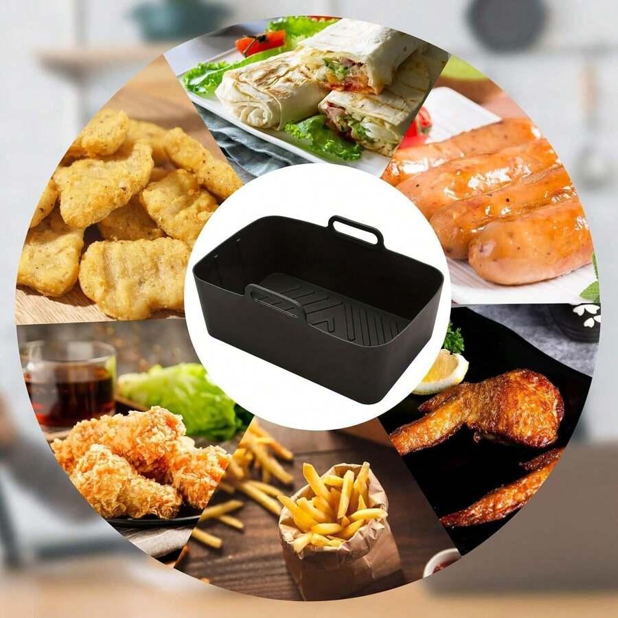 SHEIN CZARNA SILIKONOWA FORMA DO AIR FRYER 2-PACK S07__8X13X20CM