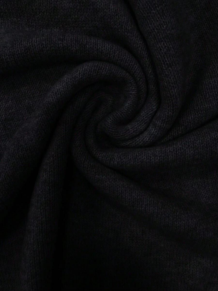 SHEIN CZARNY SWETER DŁUGI RĘKAW S06__S
