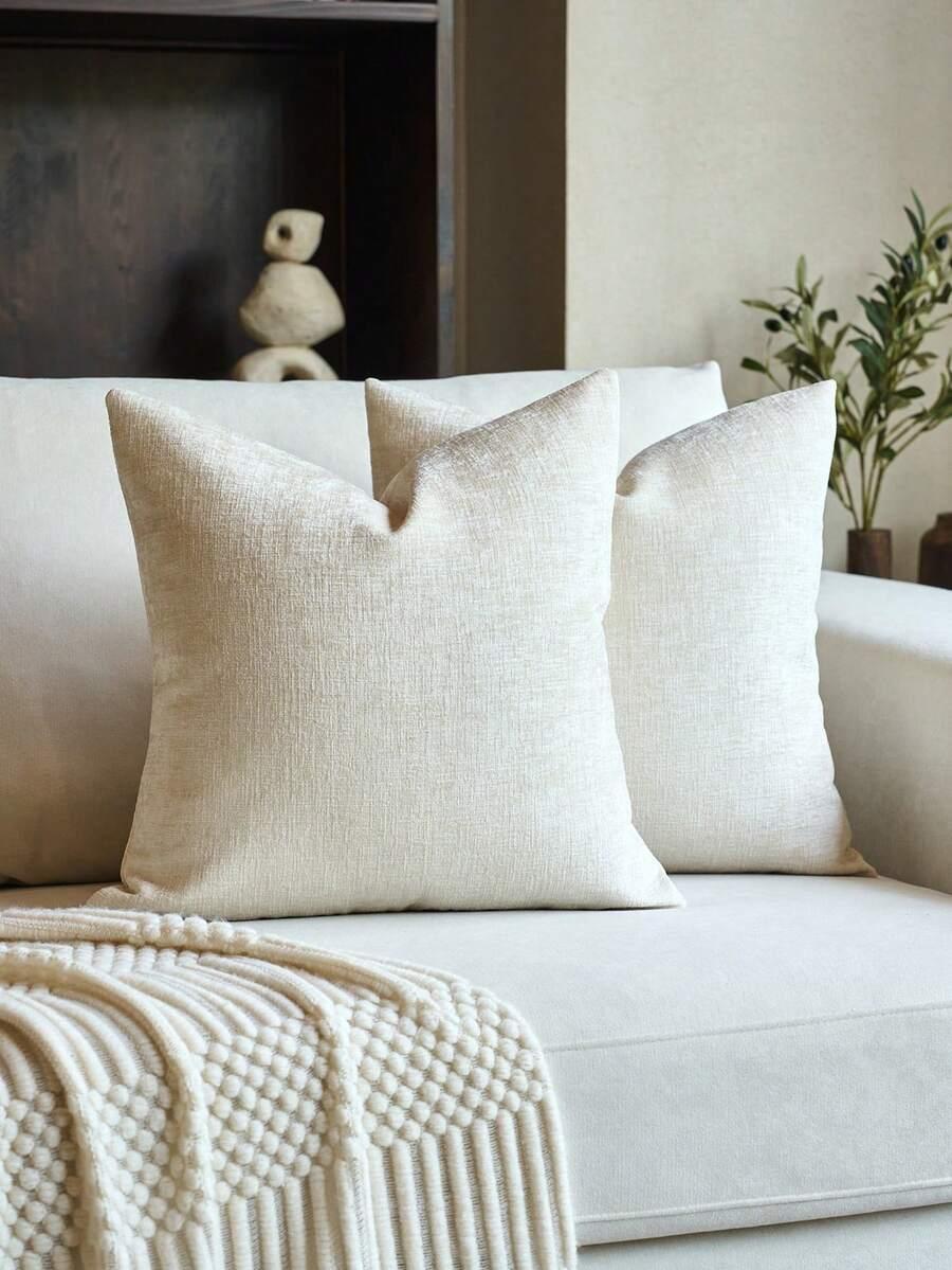 SHEIN BEŻOWA DEKORACYJNA POSZEWKA NA PODUSZKĘ S07__45X45CM