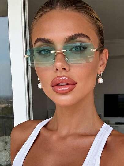 SHEIN ZIELONE OKULARY PRZECIWSŁONECZNE S07