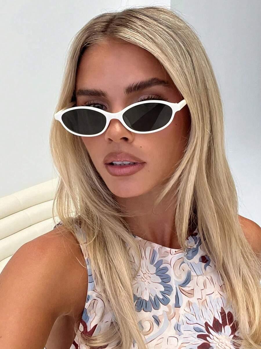 SHEIN BIAŁE OKULARY PRZECIWSŁONECZNE S07