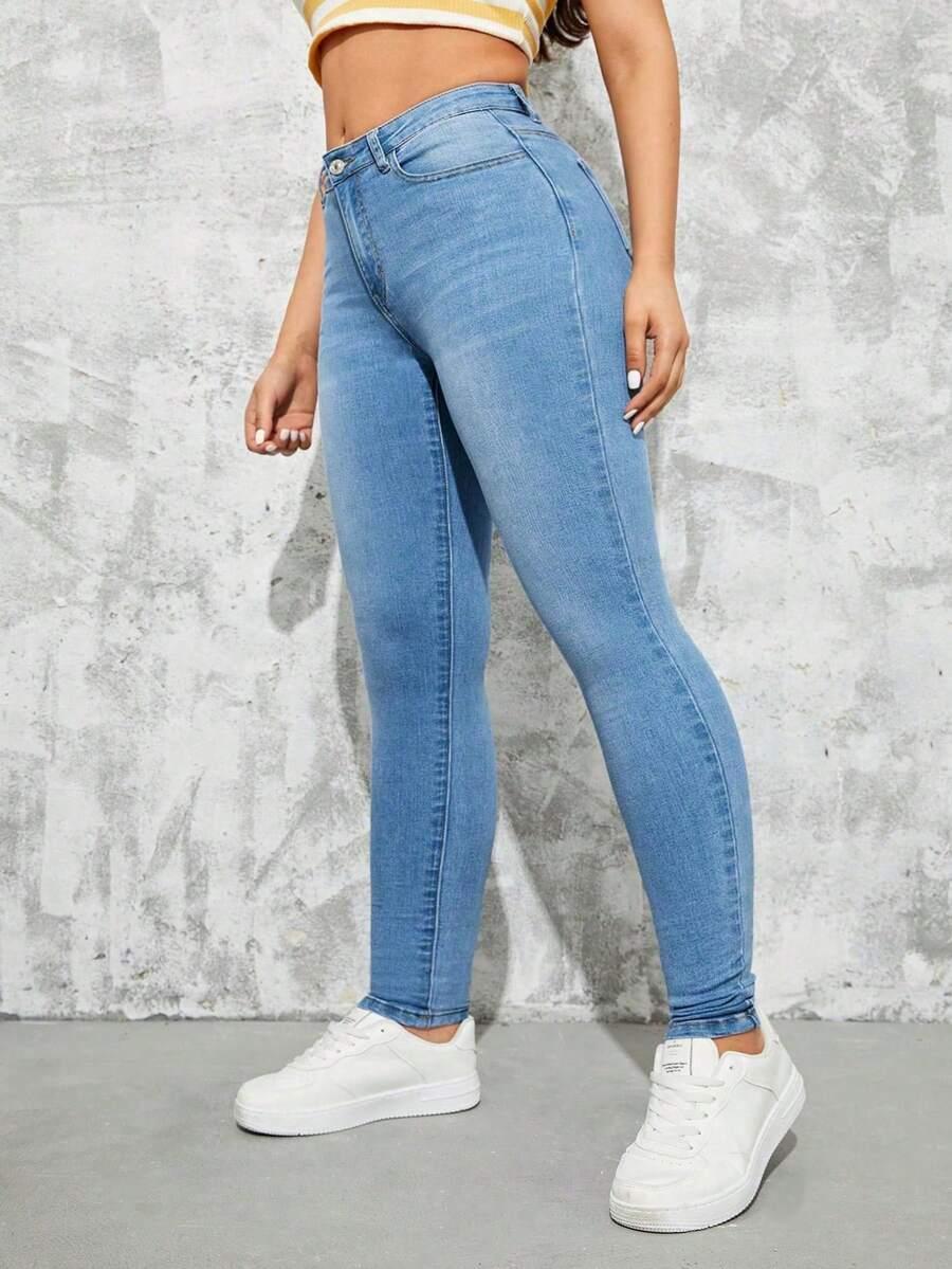 SHEIN NIEBIESKIE SPODNIE JEANS RURKI S06__46