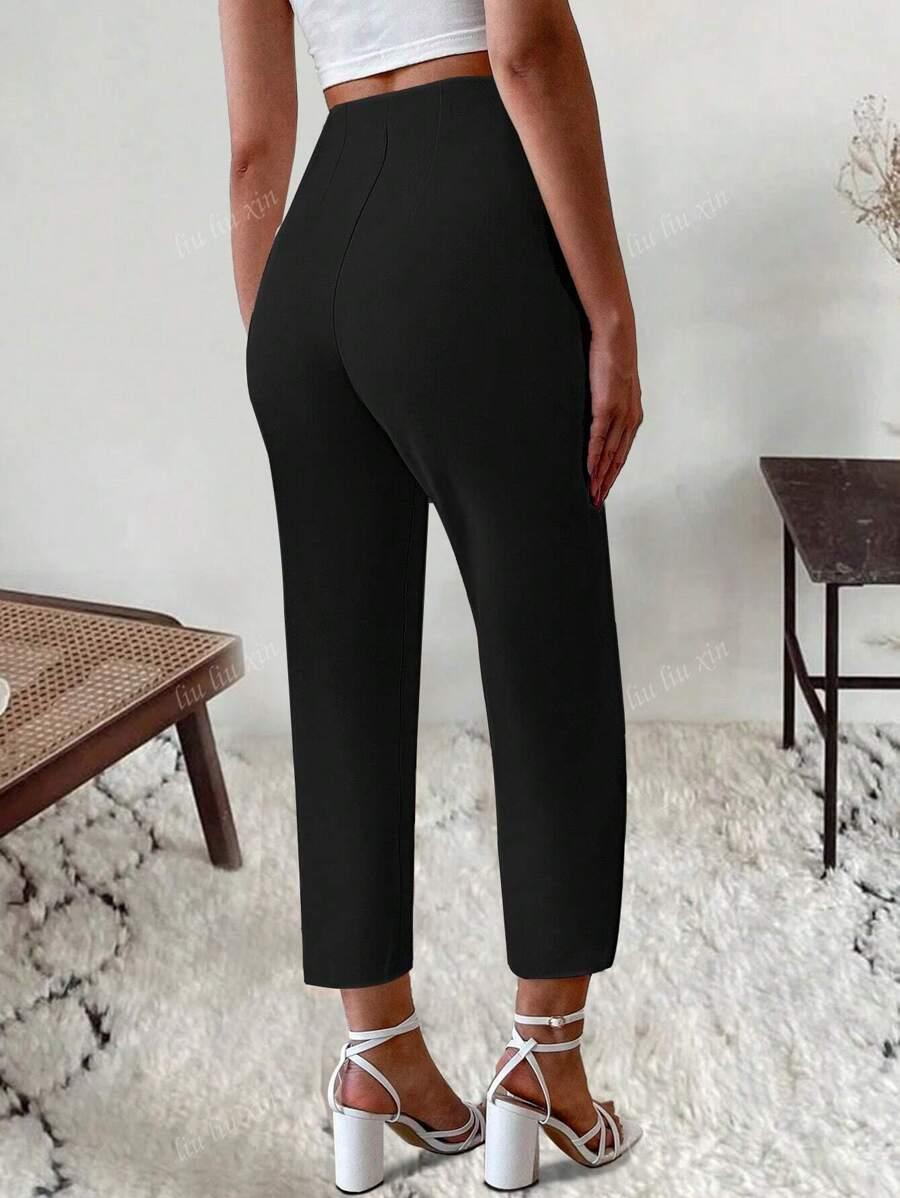 SHEIN CZARNE SPODNIE ZAMEK S06__M