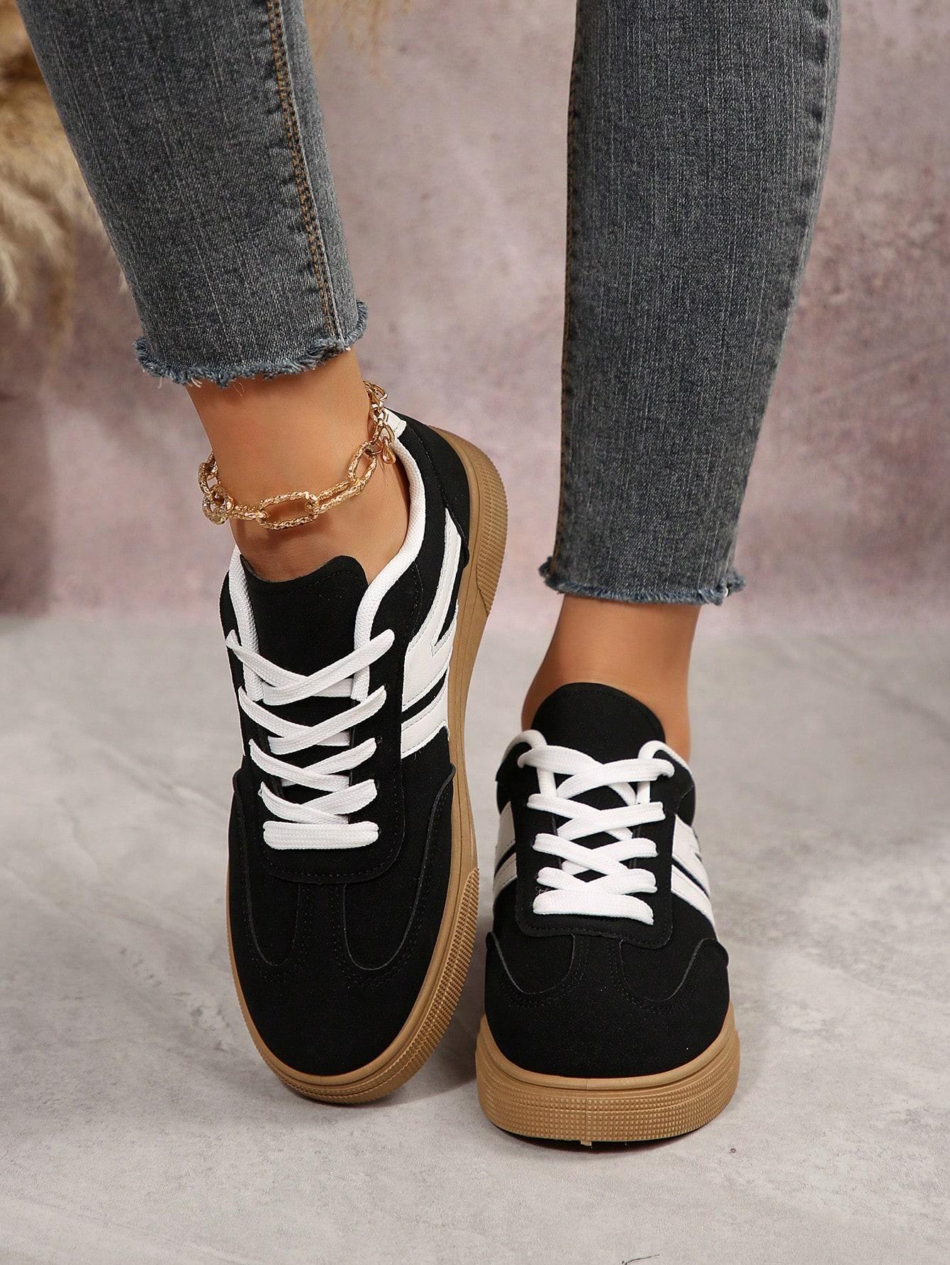 SHEIN CZARNE SZNUROWANE BUTY SPORTOWE S06__38