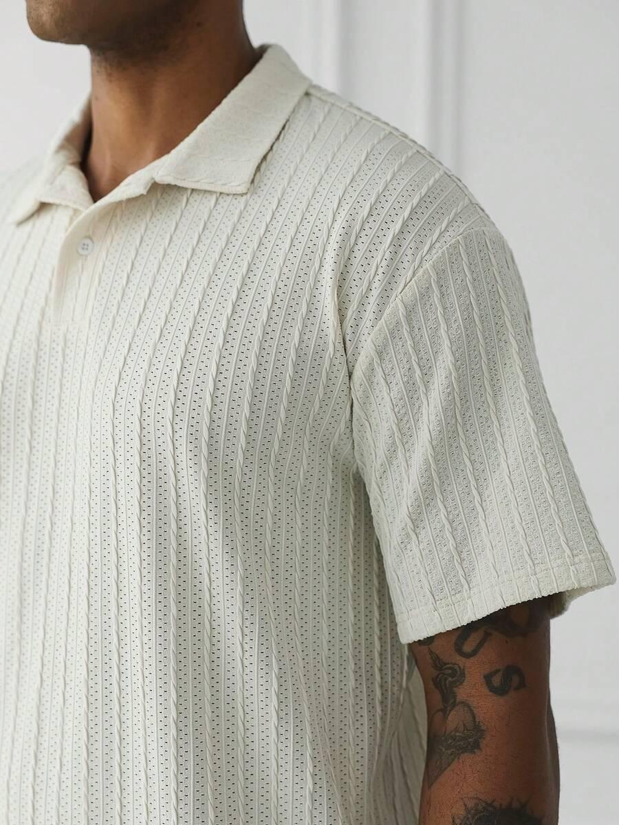 SHEIN BEŻOWA KOSZULKA POLO S06__XL