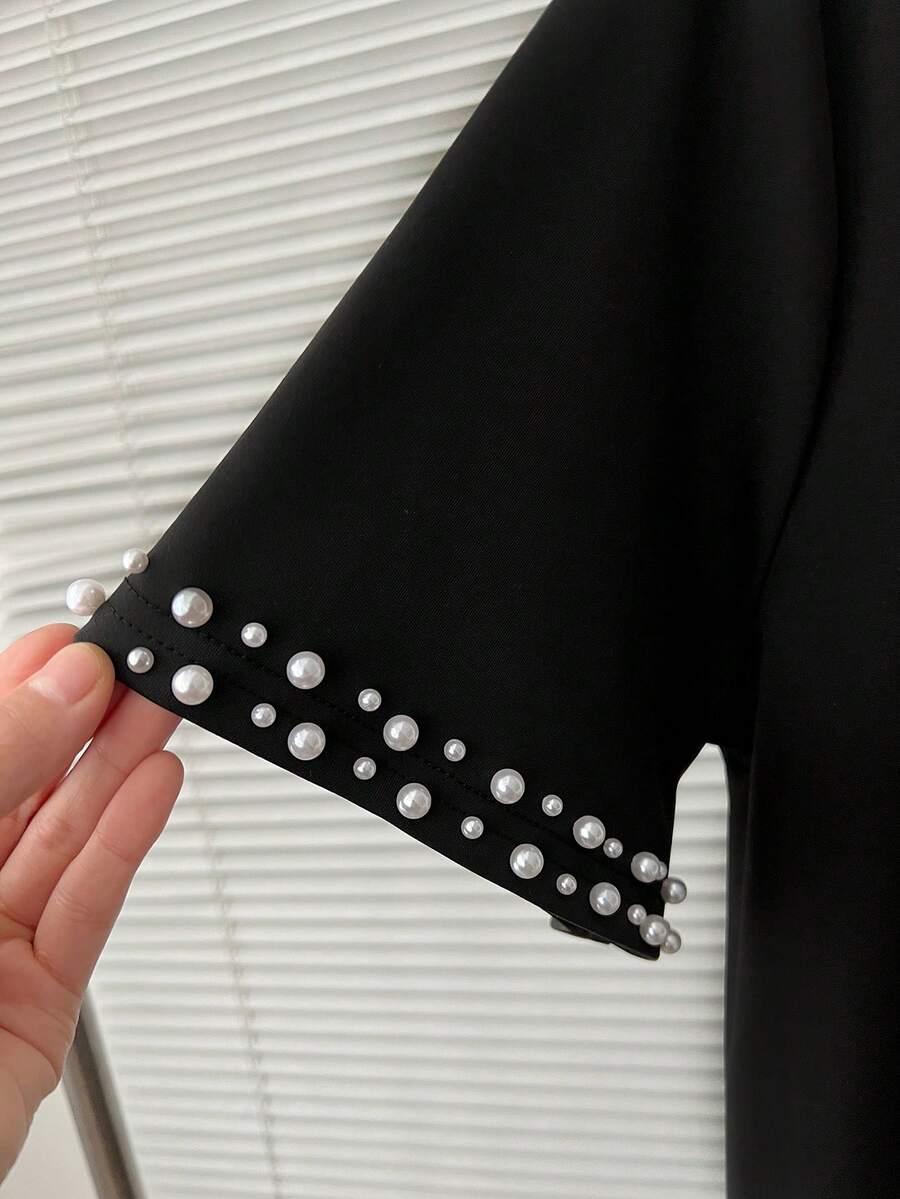 SHEIN CZARNA SUKIENKA ZDOBIENIA S06__XXL