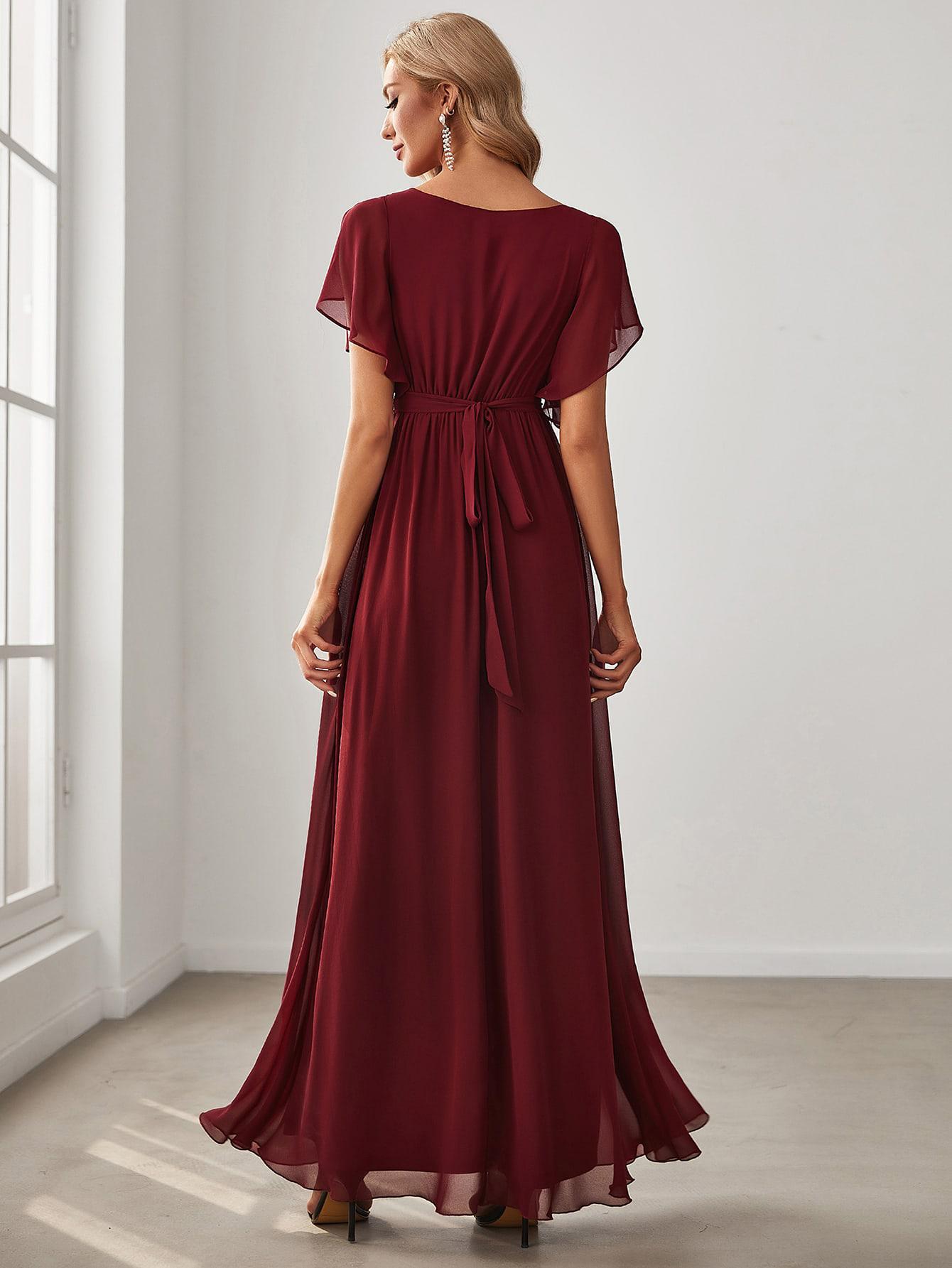 SHEIN BORDOWA MAXI SUKIENKA S06__L