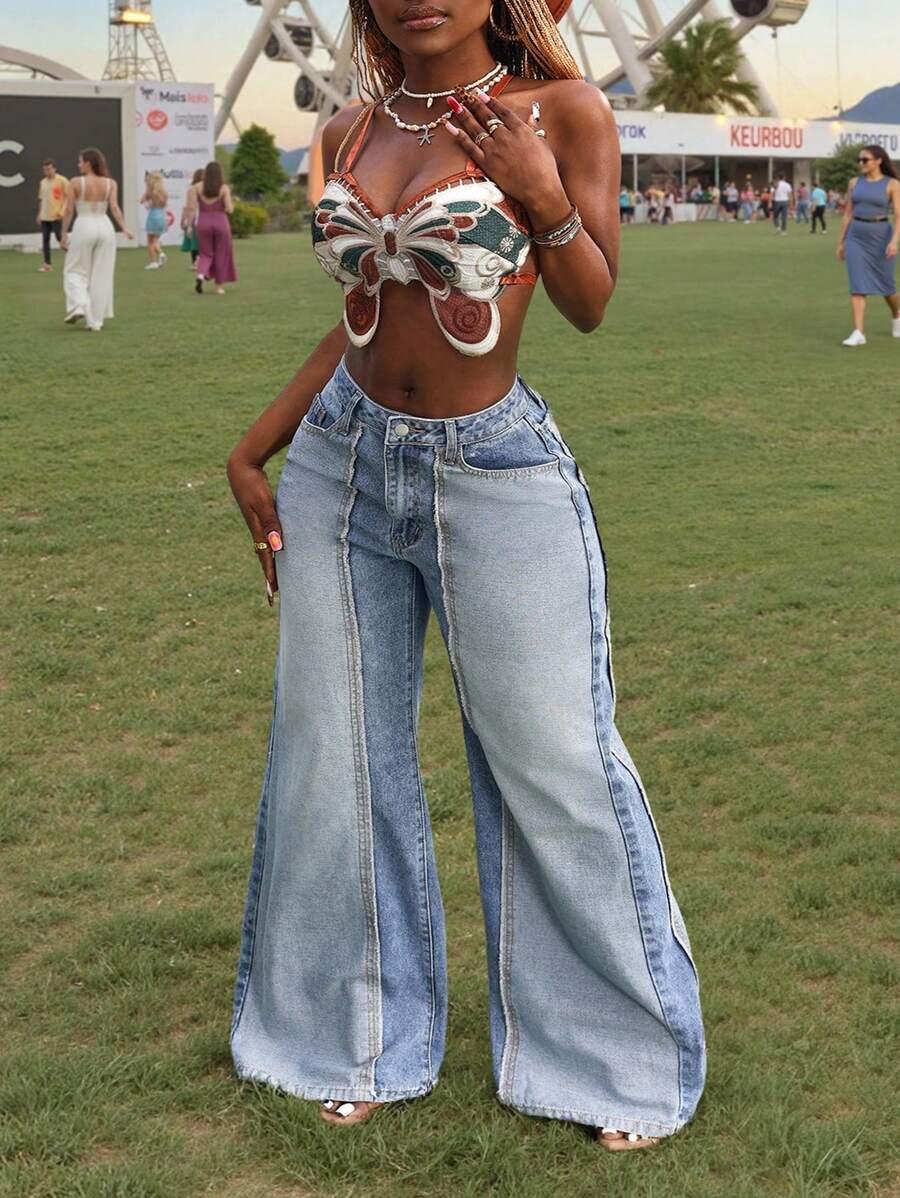 SLAYDIVA SZEROKIE SPODNIE JEANS S06__50