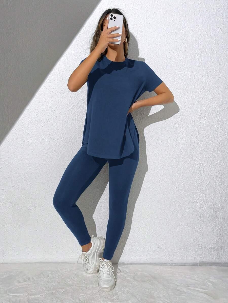 SHEIN KOMPLET BLUZKA SPODNIE S06__L