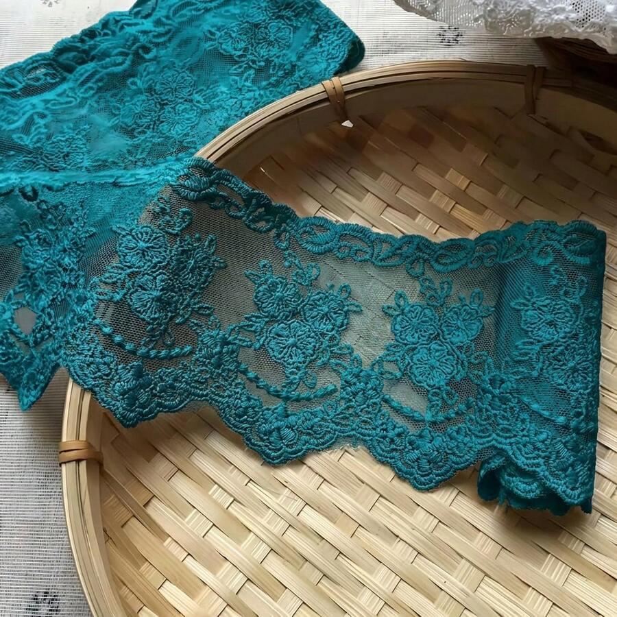 SHEIN ZIELONA KORONKA DEKORACYJNA S07__8X455CM