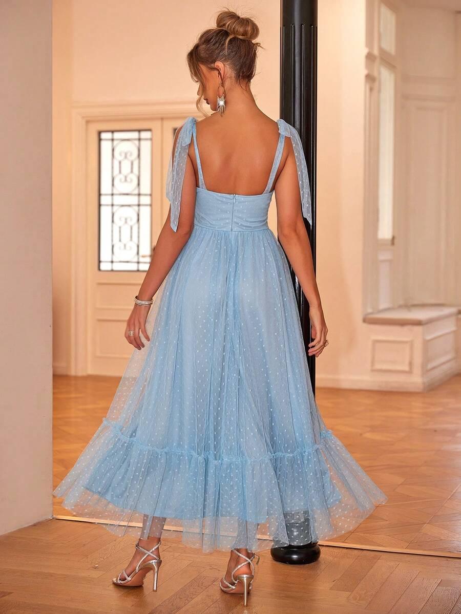 JOYFUNEAR NIEBIESKA MIDI SUKIENKA S06__M