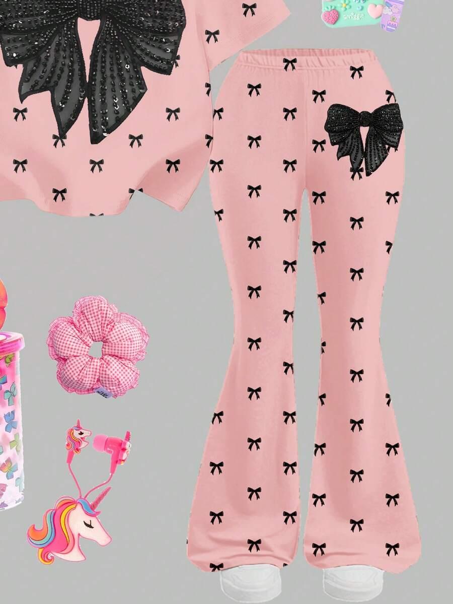 SHEIN BLUZKA SPODNIE KOMPLET KOKARDA S06__104-110