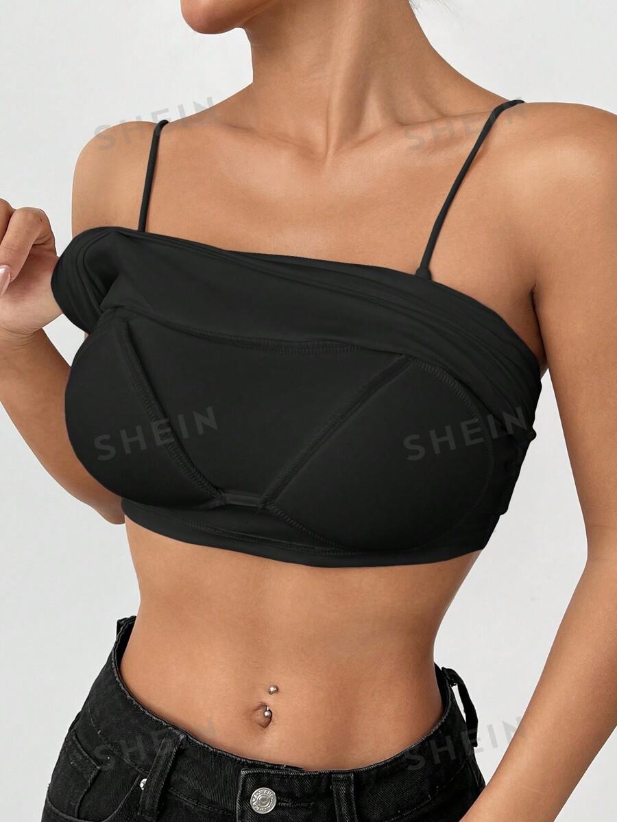 SHEIN CZARNY TOP NA RAMIĄCZKACH S06__S
