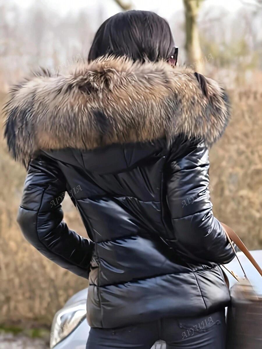SHEIN CZARNA PIKOWANA KURTKA ZAMEK W01__XL