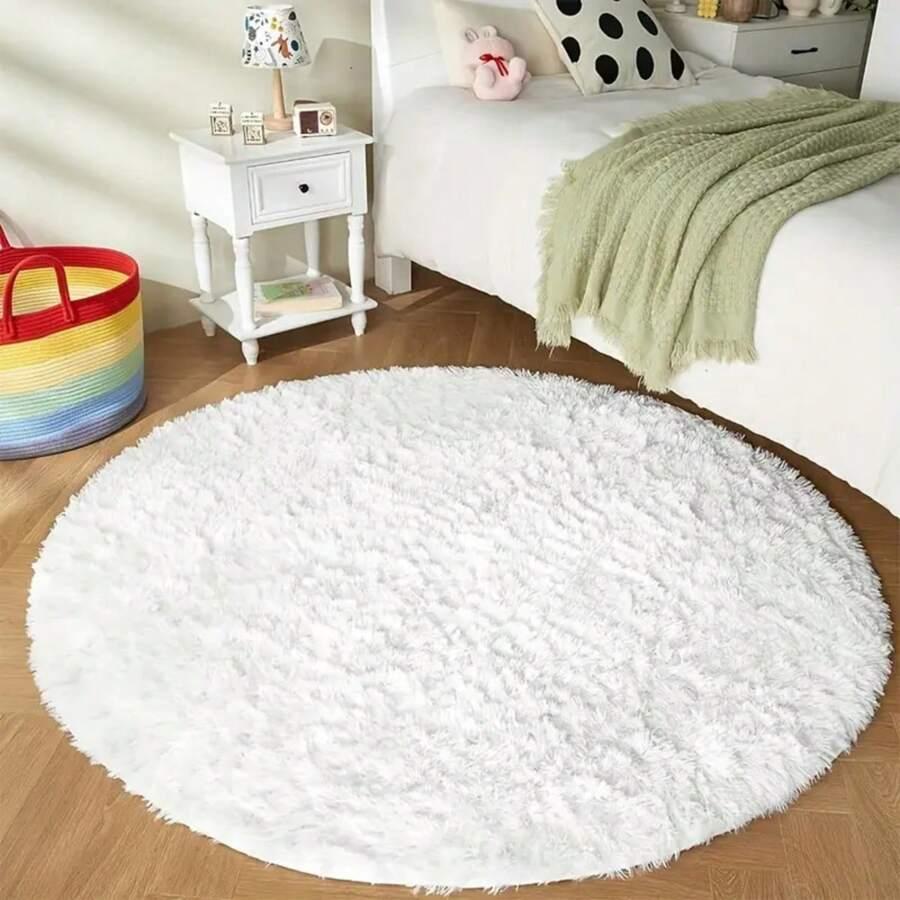 SHEIN BIAŁY OKRĄGŁY DYWAN S07__100X100