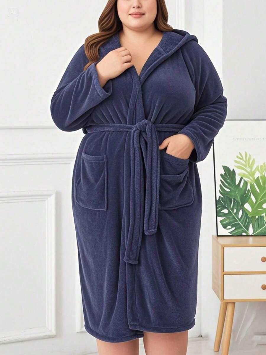 SHEIN SZLAFROK Z KAPTUREM S07__OS