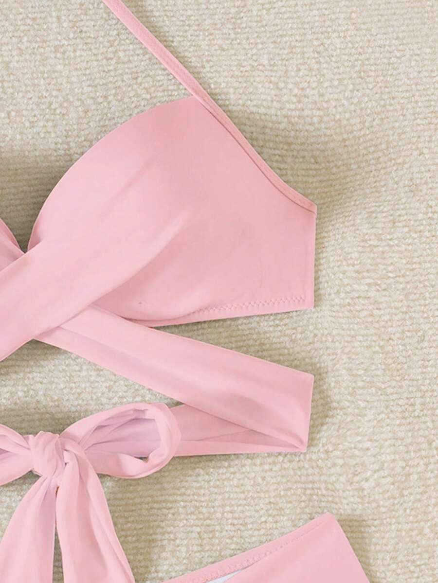 SHEIN RÓŻOWY DWUCZĘŚCIOWY STRÓJ KĄPIELOWY S09__S