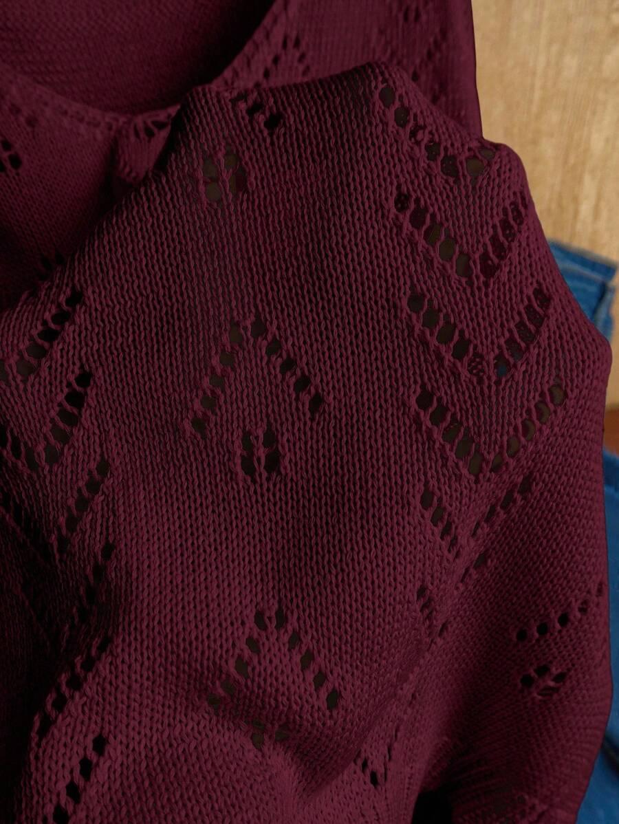 SHEIN AŻUROWY DZIANINOWY TOP