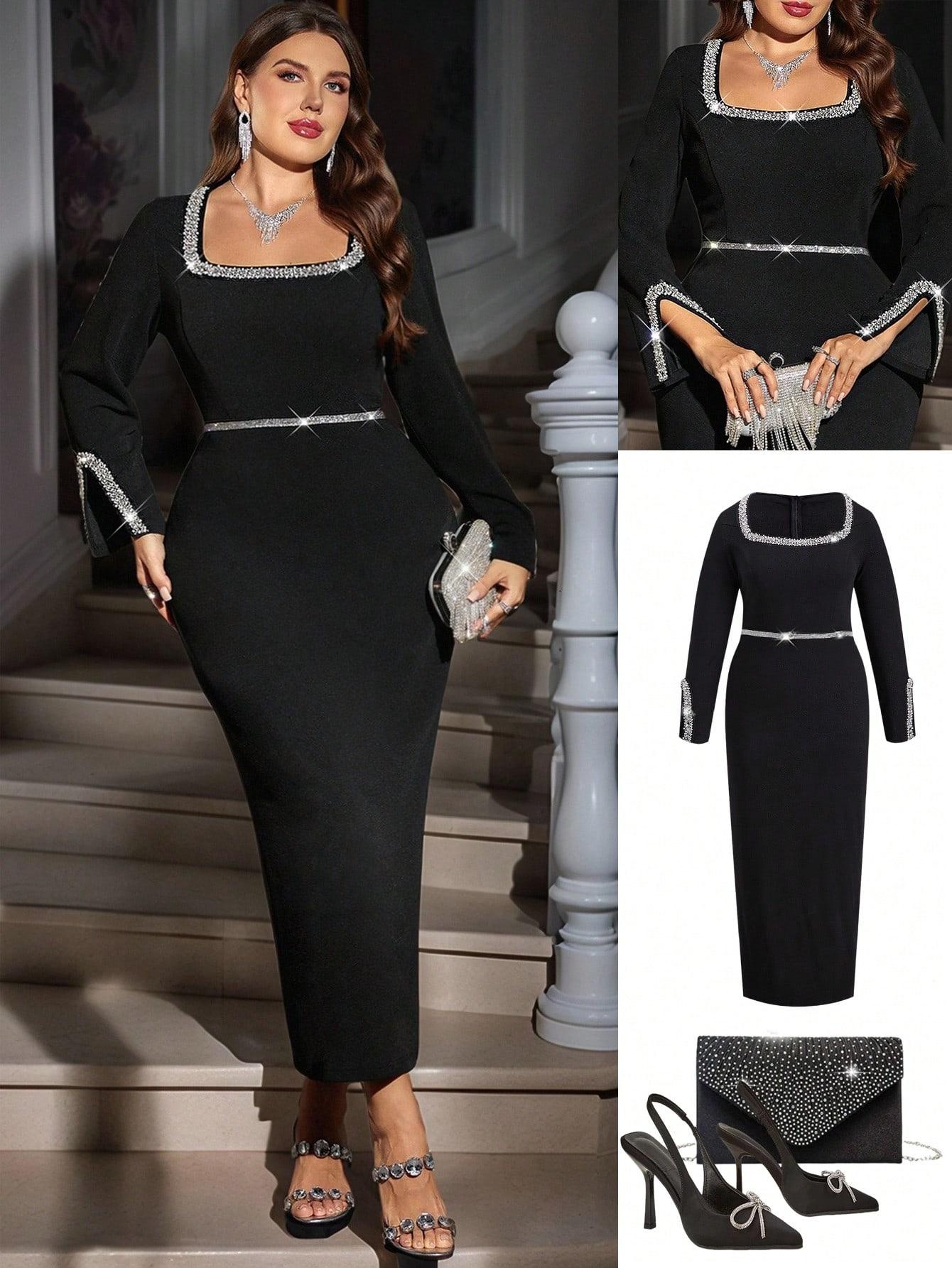 SHEIN CZARNA MAXI SUKIENKA S06__XXL