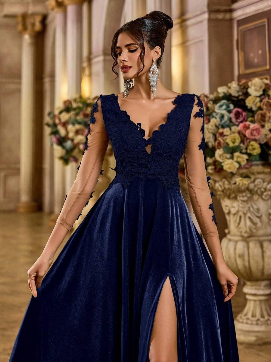 SHEIN GRANATOWA MAXI SUKIENKA S06__M