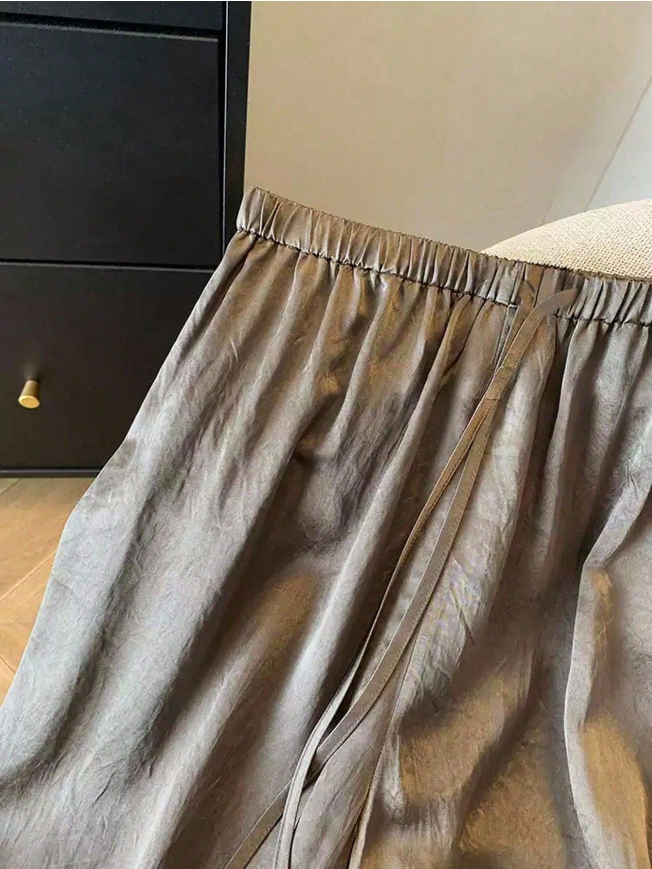 SHEIN BRĄZOWE SPODNIE CASUAL S06__XL