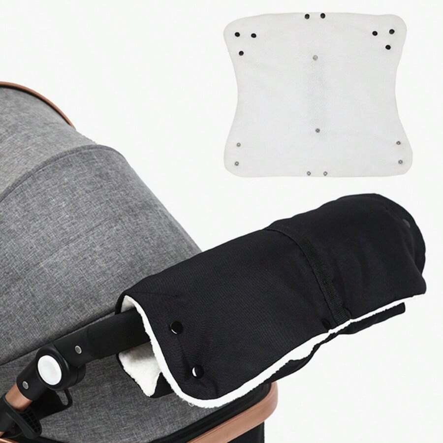 SHEIN CZARNE OCIEPLANE RĘKAWICZKI DO WÓZKA S07__50X44