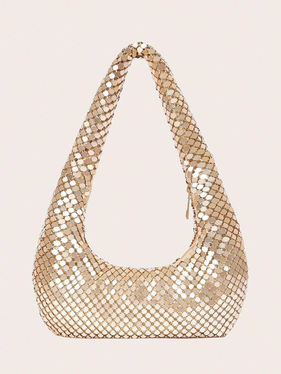 SHEIN ZŁOTA TOREBKA NA RAMIĘ S07__3X26X33CM