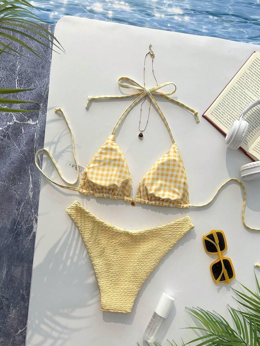 SHEIN GÓRA BIKINI WIĄZANIE S09__L