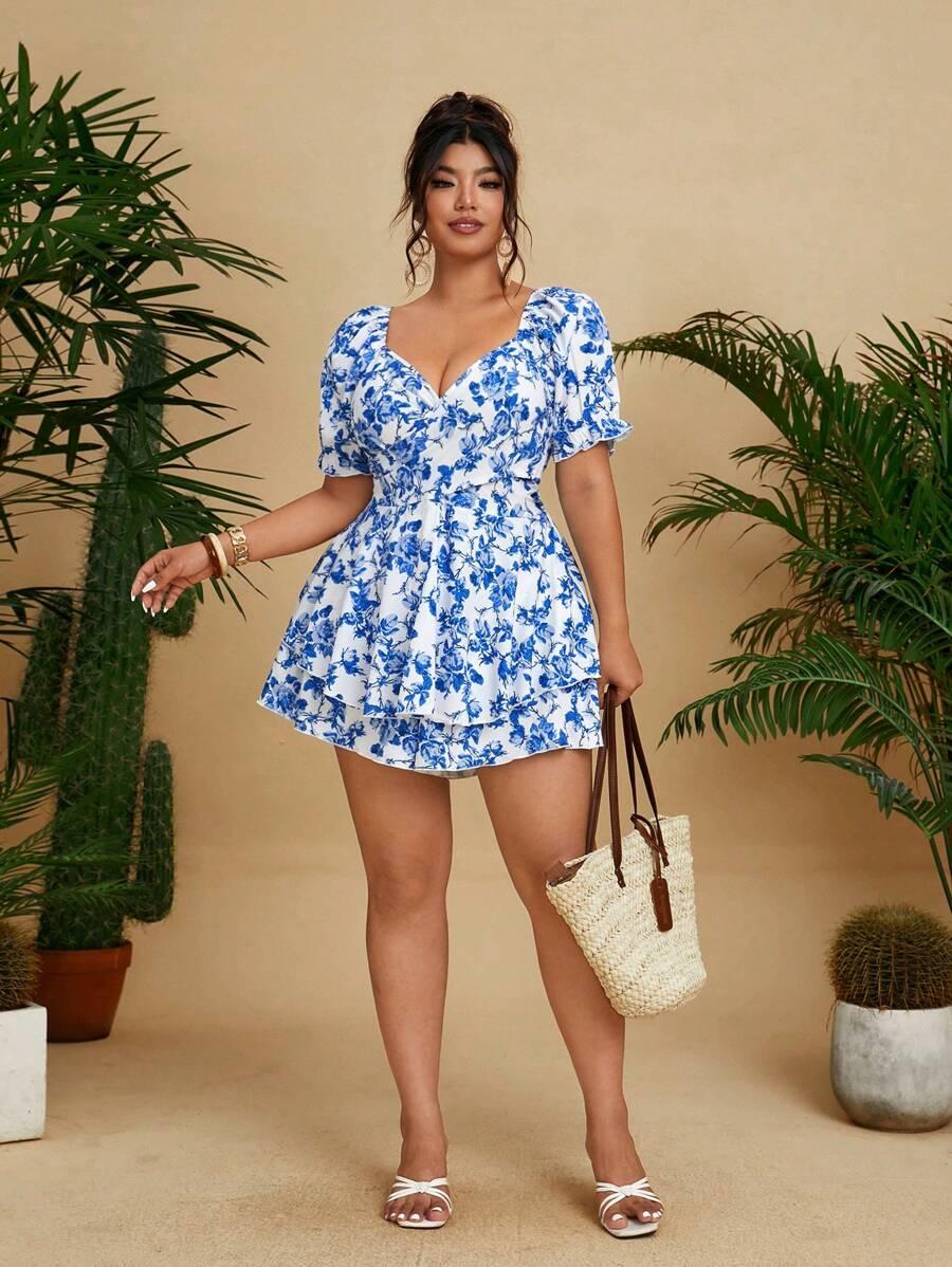 SHEIN KOMBINEZON WZÓR KWIATY S06__XXL