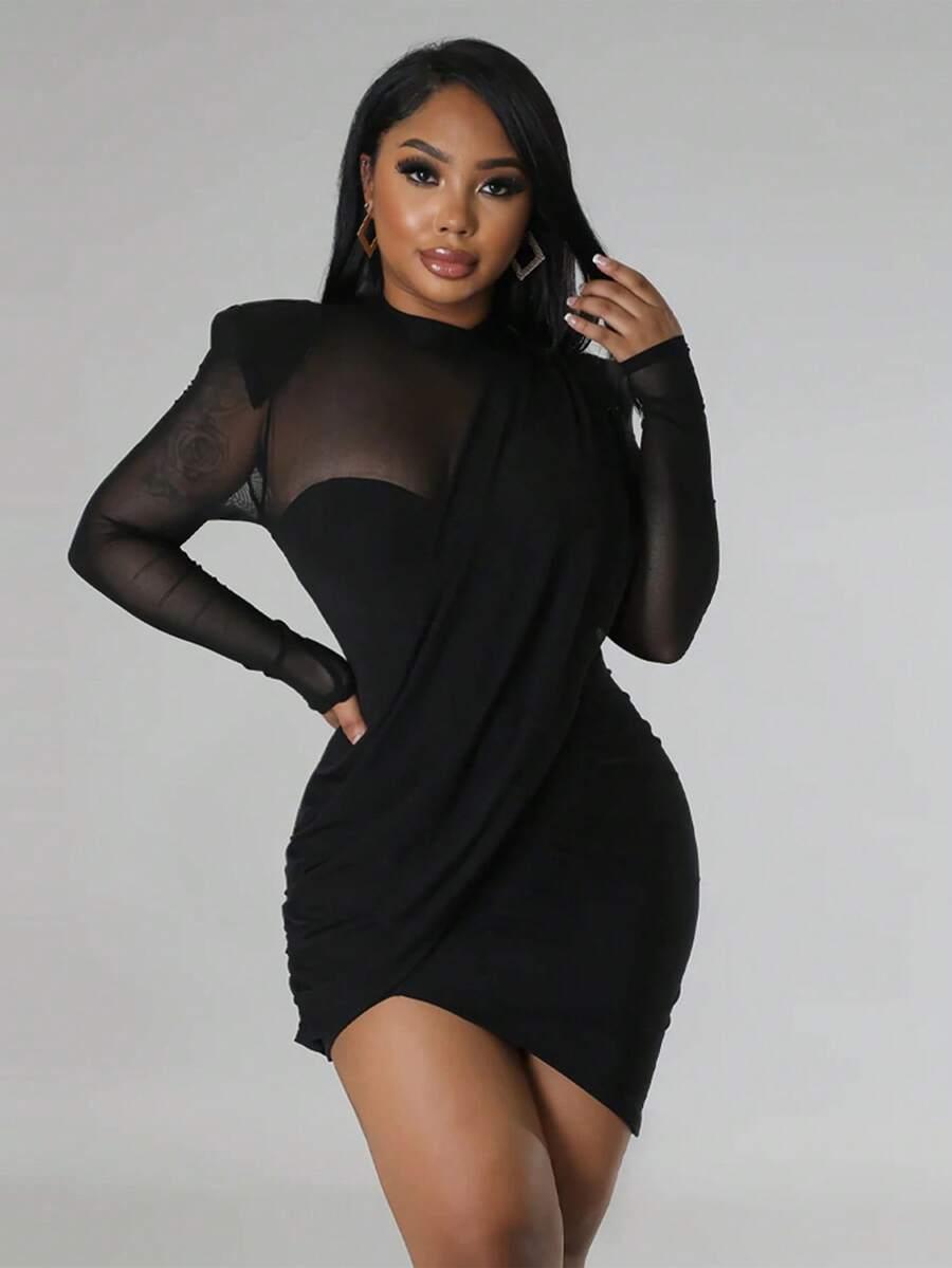 SHEIN CZARNA MINI SUKIENKA S06__46