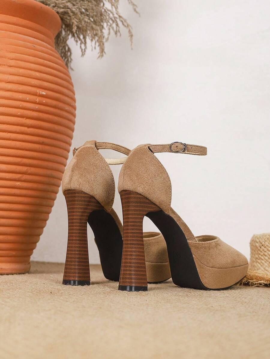 SHEIN BEŻOWE CZÓŁENKA IMITACJA ZAMSZU WIDE FIT S06__37,5