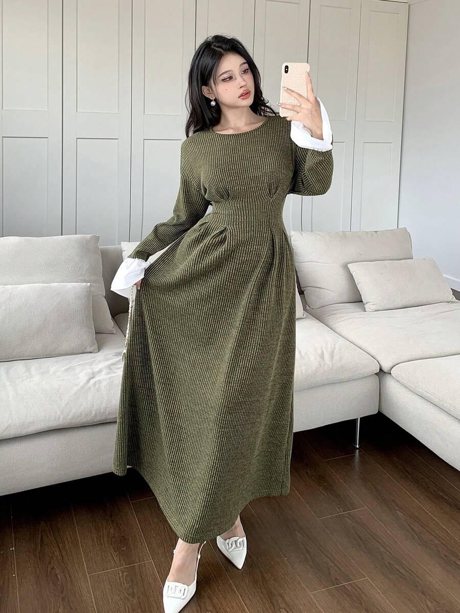 SHEIN ZIELONA MAXI SUKIENKA S06__S
