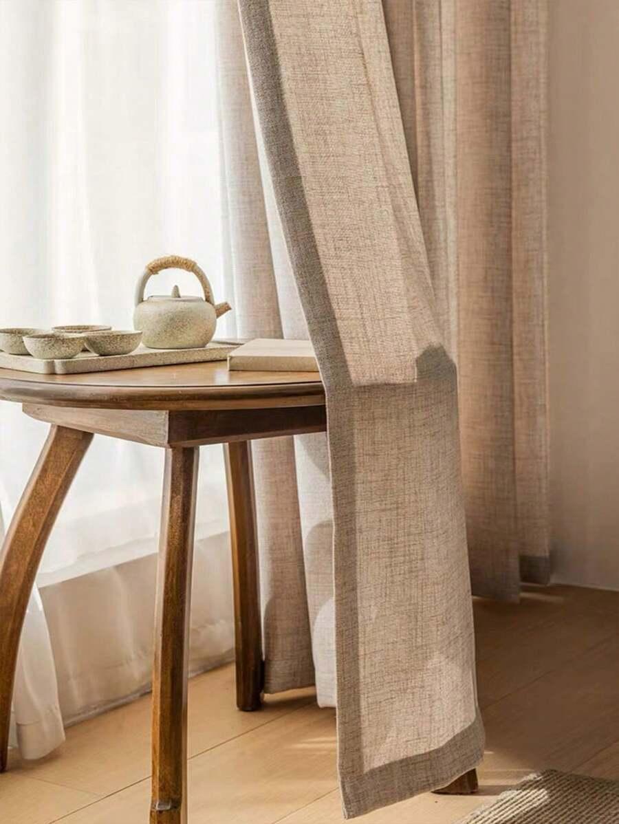 SHEIN BEŻOWA ZASŁONA TEKSTURA S07__132X241CM