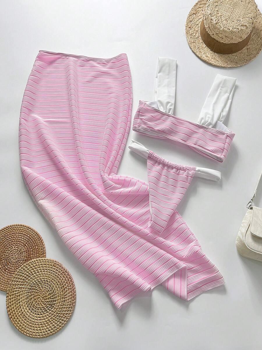 SHEIN DWUCZĘŚCIOWY STRÓJ KĄPIELOWY SPÓDNICA KOMPLET S09__XS