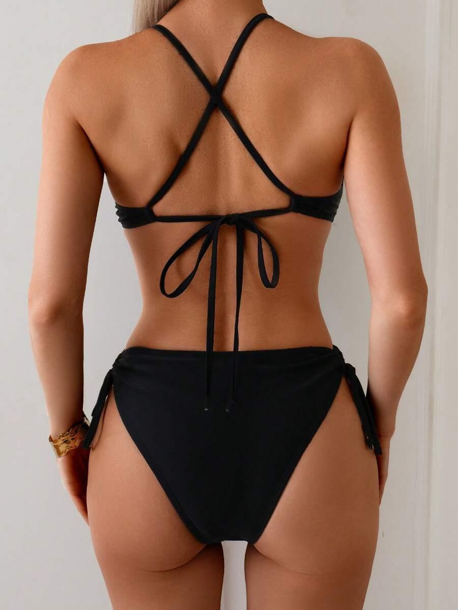 SHEIN CZARNY JEDNOCZĘŚCIOWY STRÓJ KĄPIELOWY S09__XL