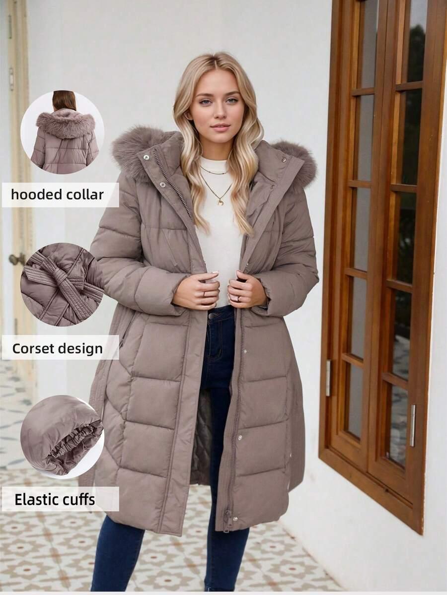 SHEIN BRĄZOWA PIKOWANA KURTKA ZAMEK W01__M