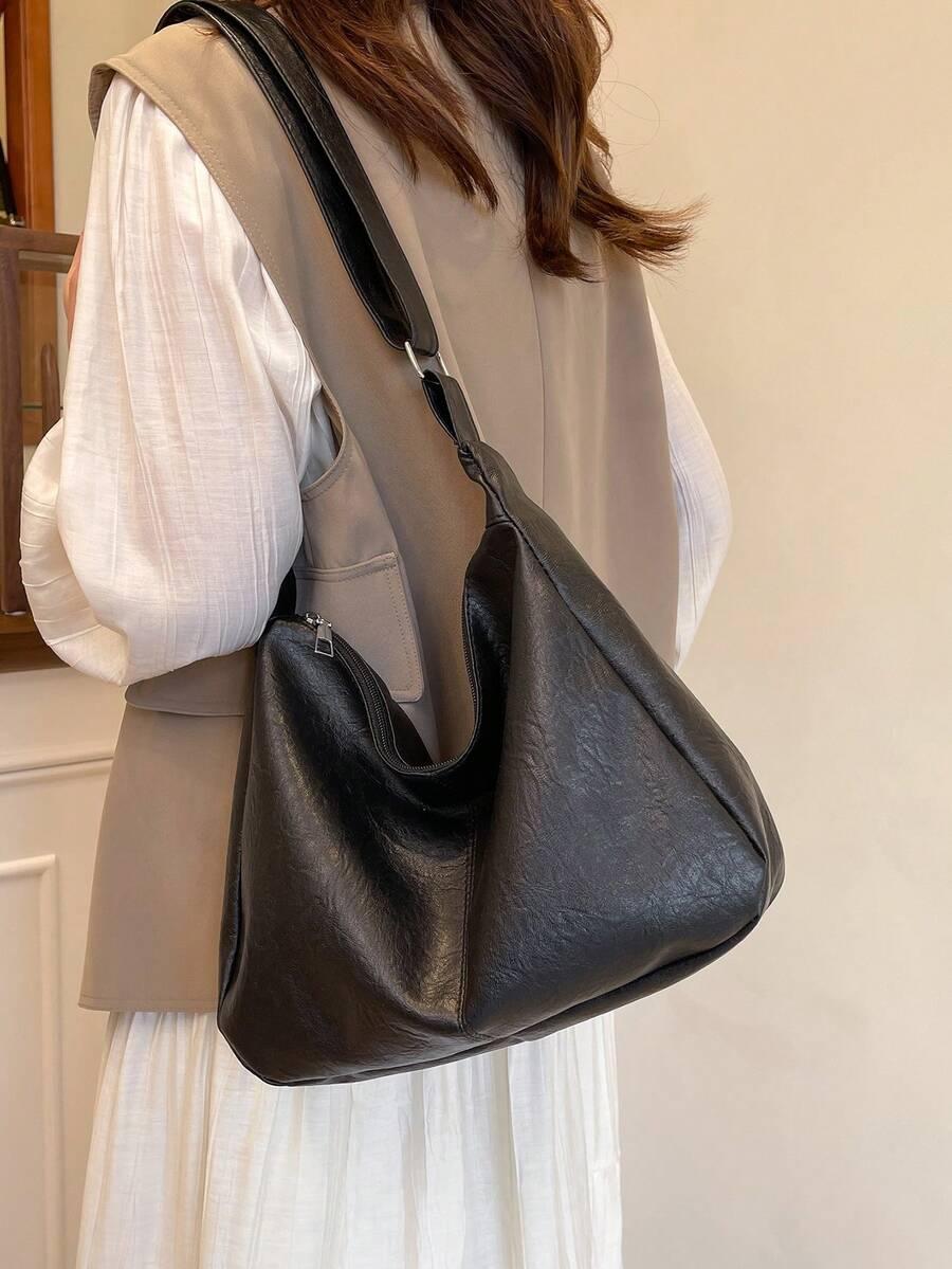 SHEIN CZARNA TOREBKA IMITACJA SKÓRY S07__32X24CM