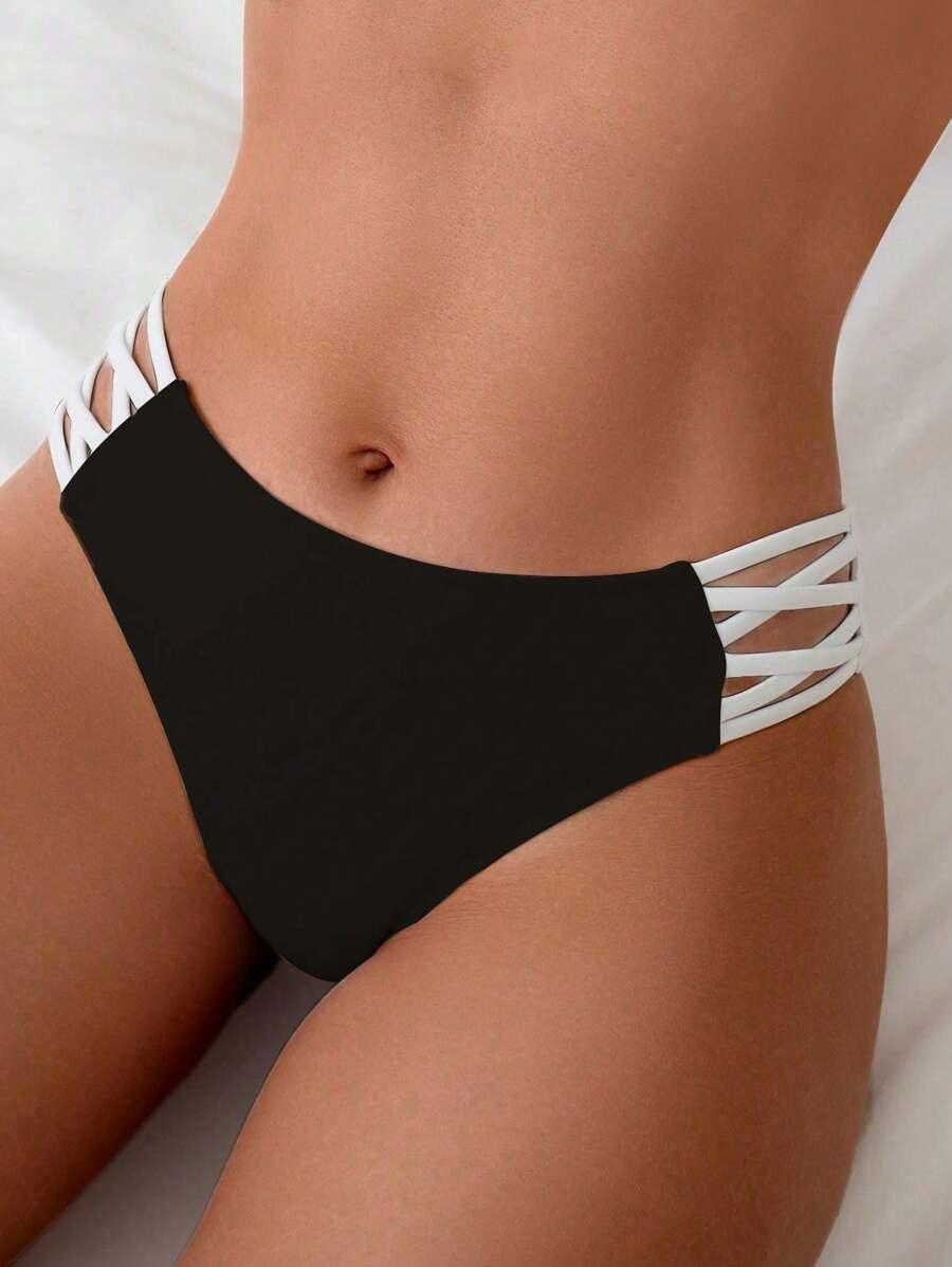 SHEIN DÓŁ OD BIKINI KONTRAST S09__L