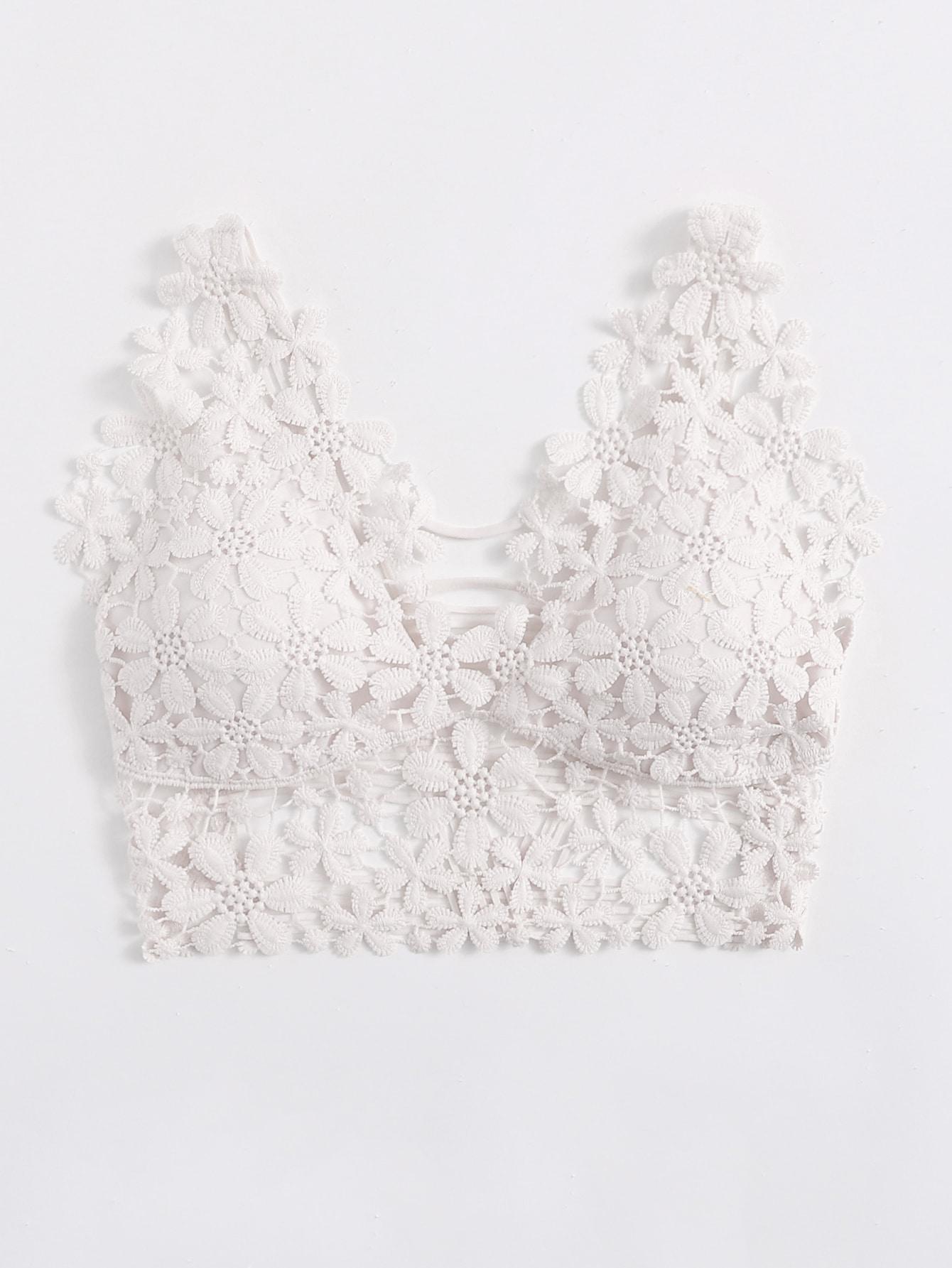 SHEIN BIAŁY BIUSTONOSZ KWIATY S09__M