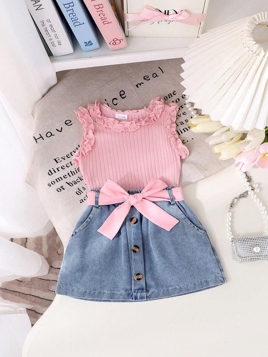 SHEIN RÓŻOWY TOP FALBANA PK01__86-92