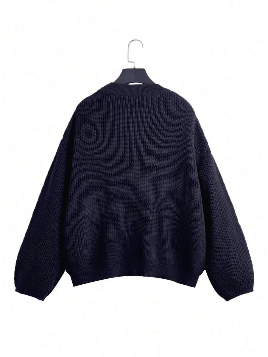 ELENZGA GRANATOWY SWETER GUZIKI S06__M