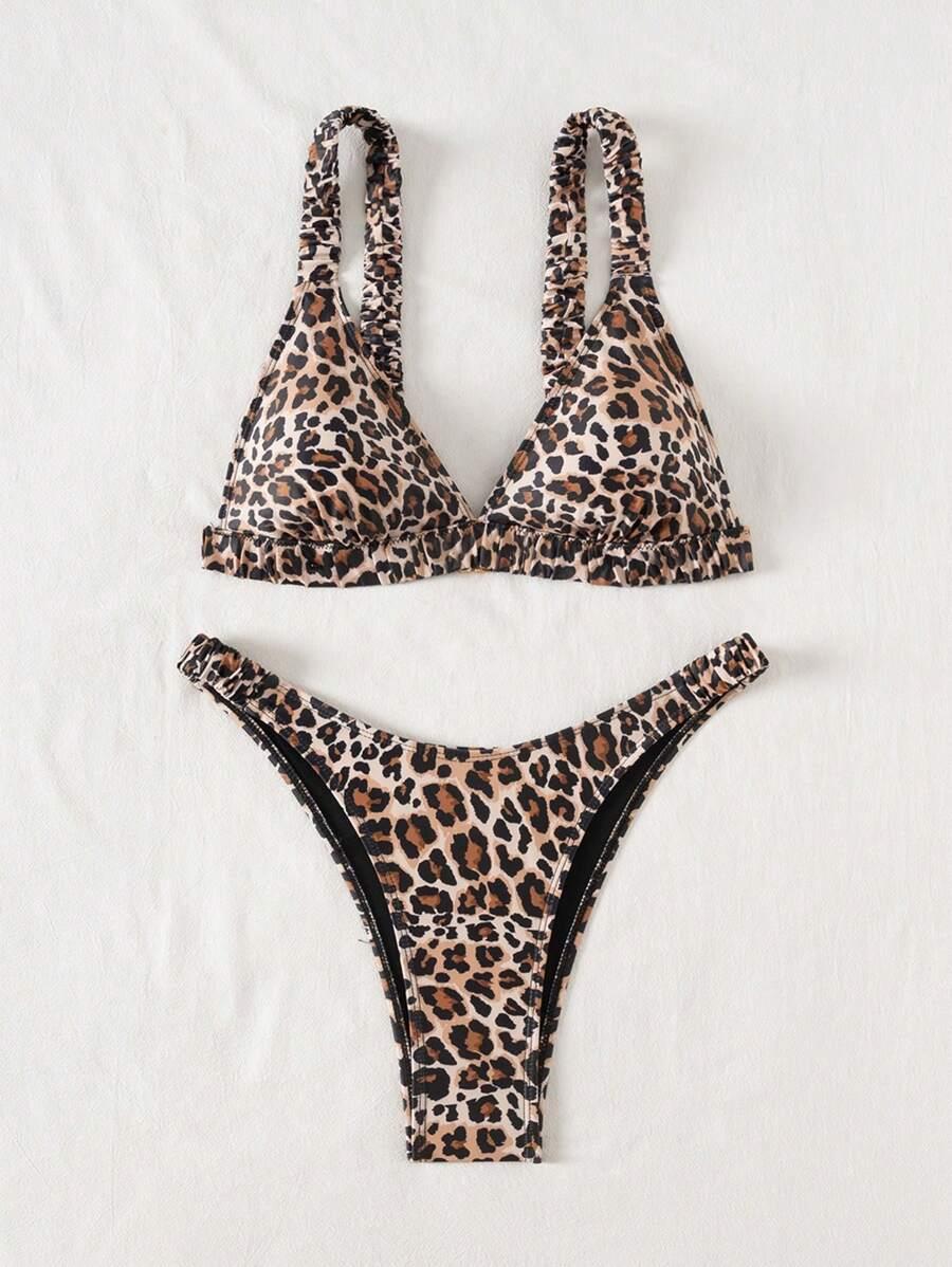 SHEIN DWUCZĘŚCIOWY STRÓJ KĄPIELOWY ANIMAL PRINT S09__XS