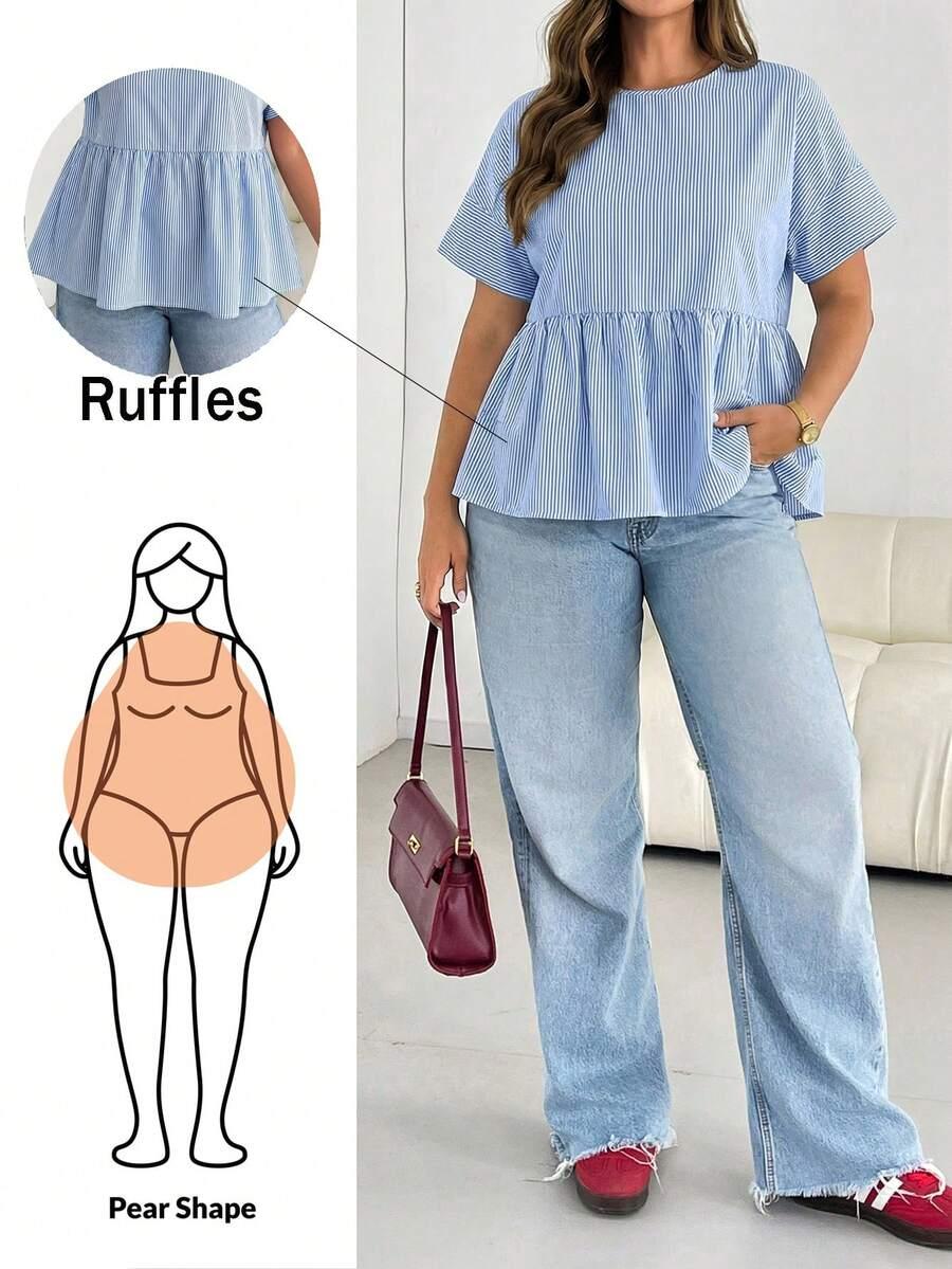 SHEIN NIEBIESKA BLUZKA PASKI S06__XXL