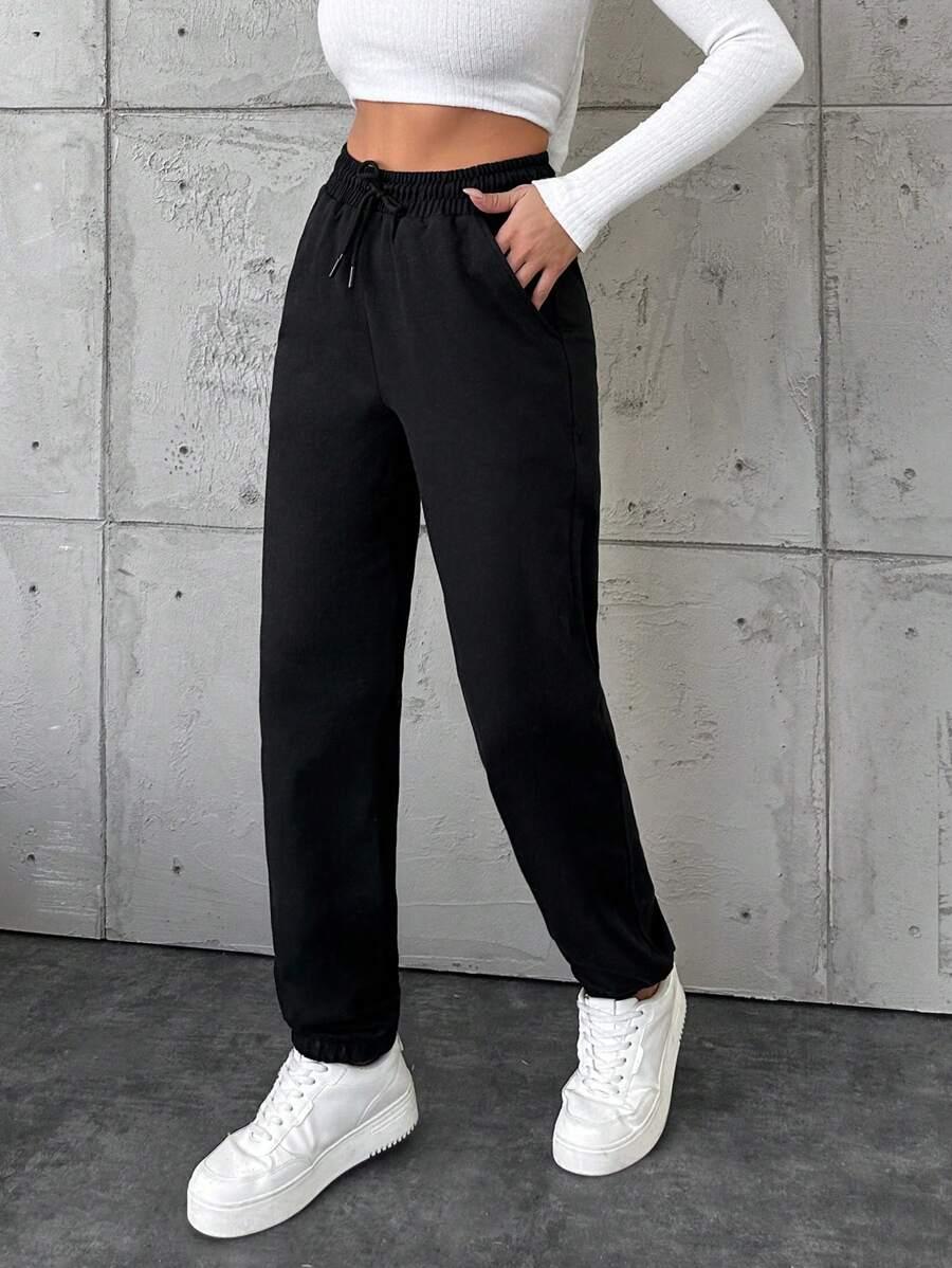 SHEIN CZARNE SPODNIE DRESOWE S06__L
